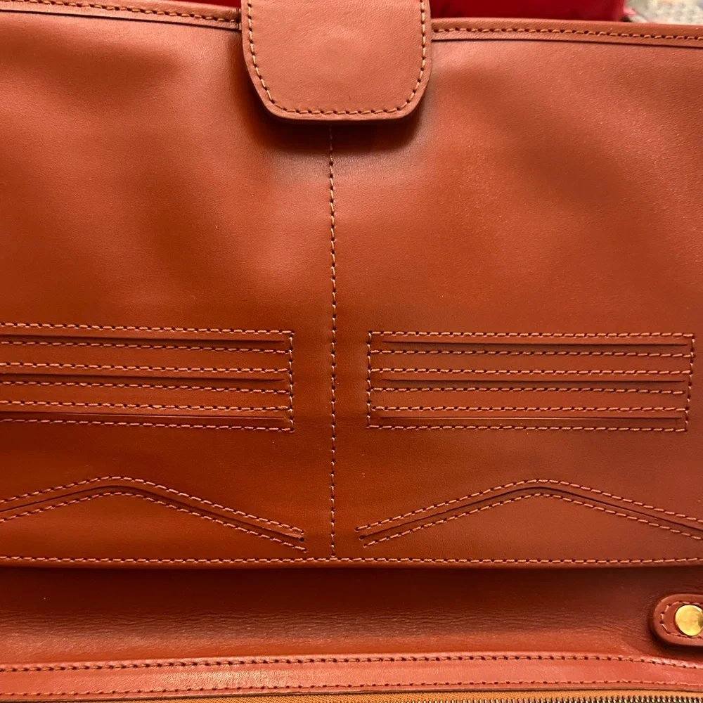 MCM Visetos Cognac Monogram Leather Clutch unisex Comes with original key! A+ - Picture 6 of 12